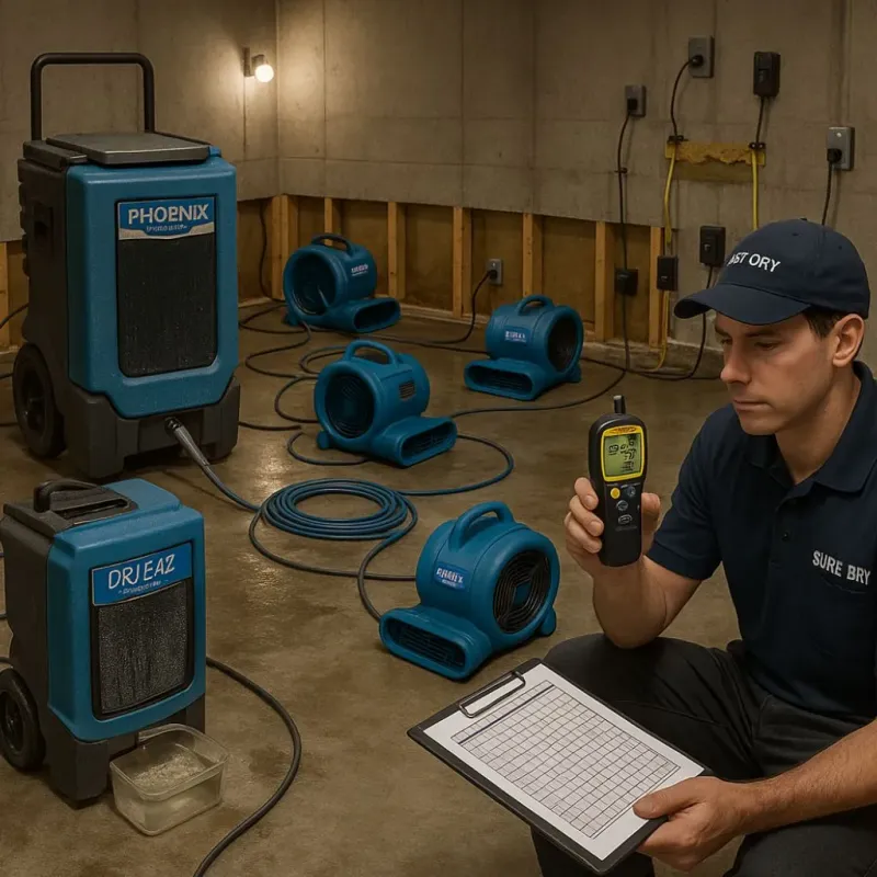 Structural Drying and Dehumidification process in Chardon, OH